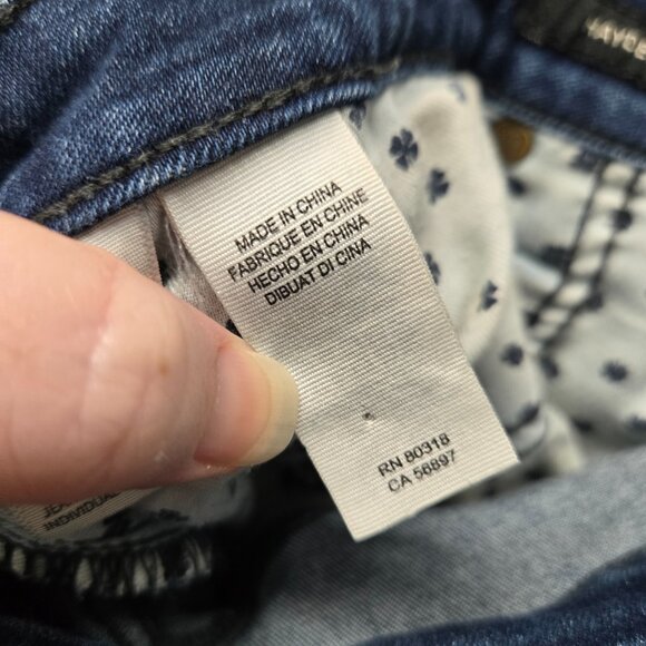 Lucky Brand 22W Hayden Skinny Medium Wash Denim Jeans Floral Bleach Distress Plu - Picture 12 of 14